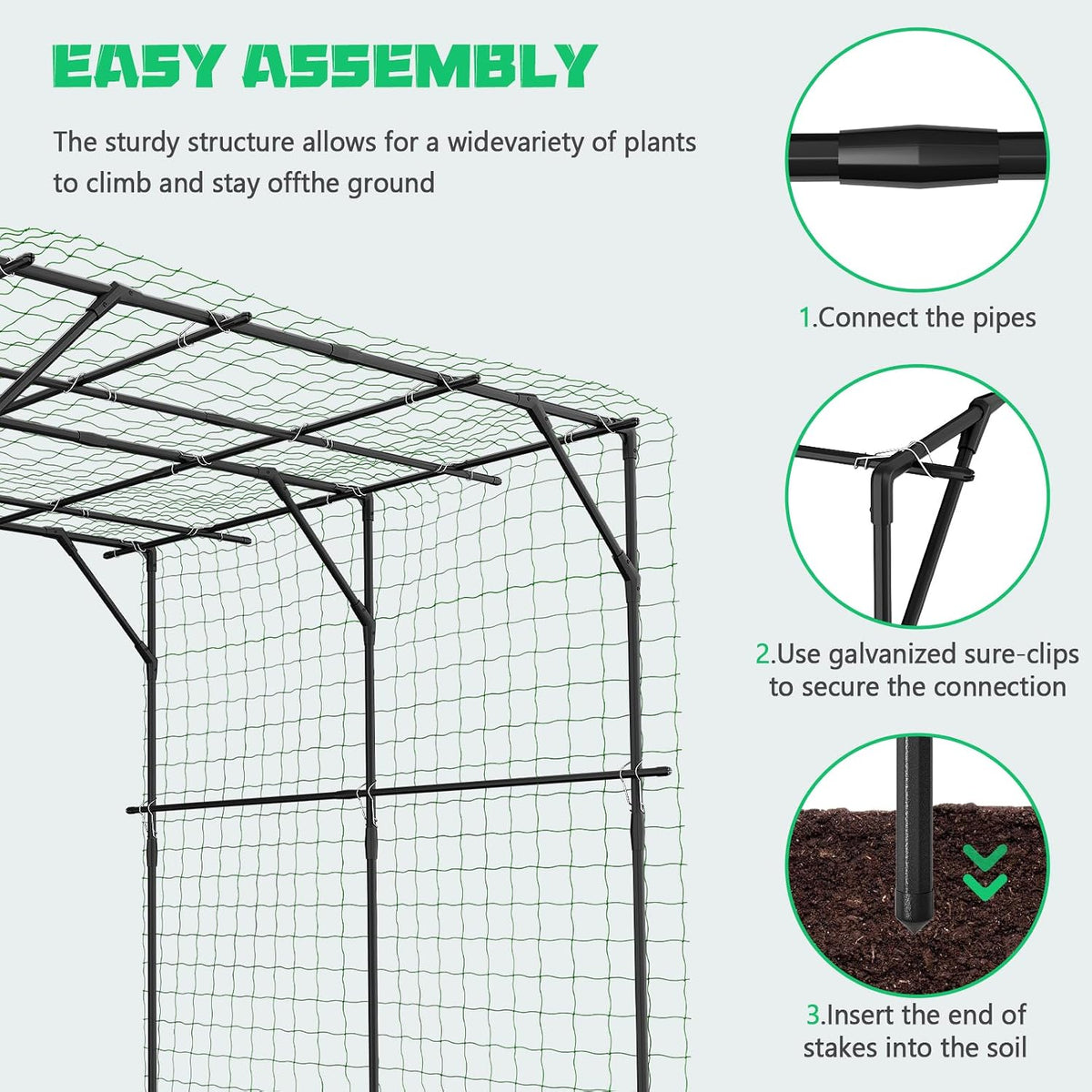 Garden Arch Trellis, 87''H x 75''L Metal Trellis for Climbing Plants