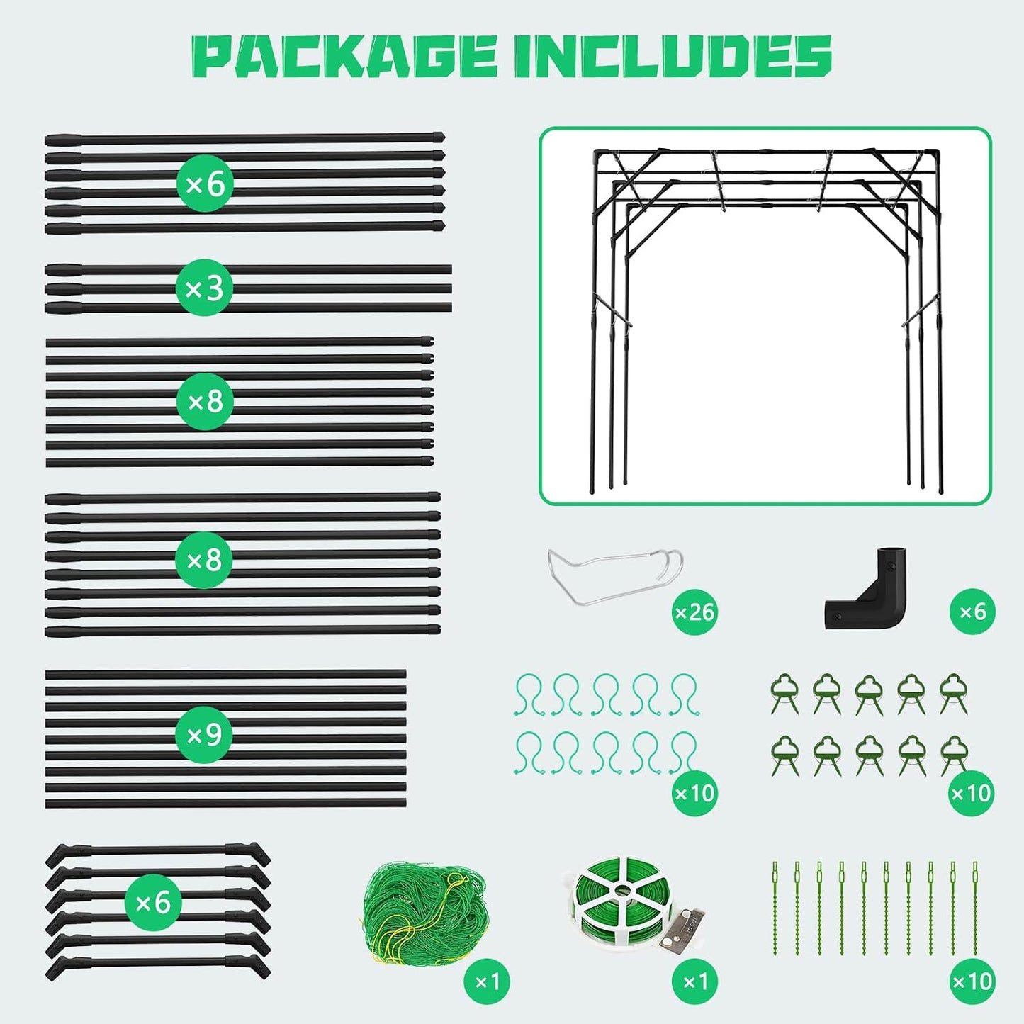 Garden Arch Trellis, 87''H x 75''L Metal Trellis for Climbing Plants