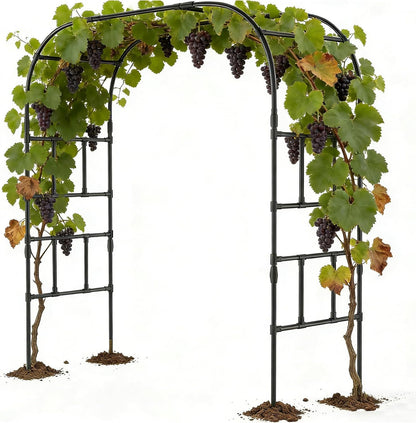 Garden Arch Trellis, 87''H x 75''L Metal Trellis for Climbing Plants
