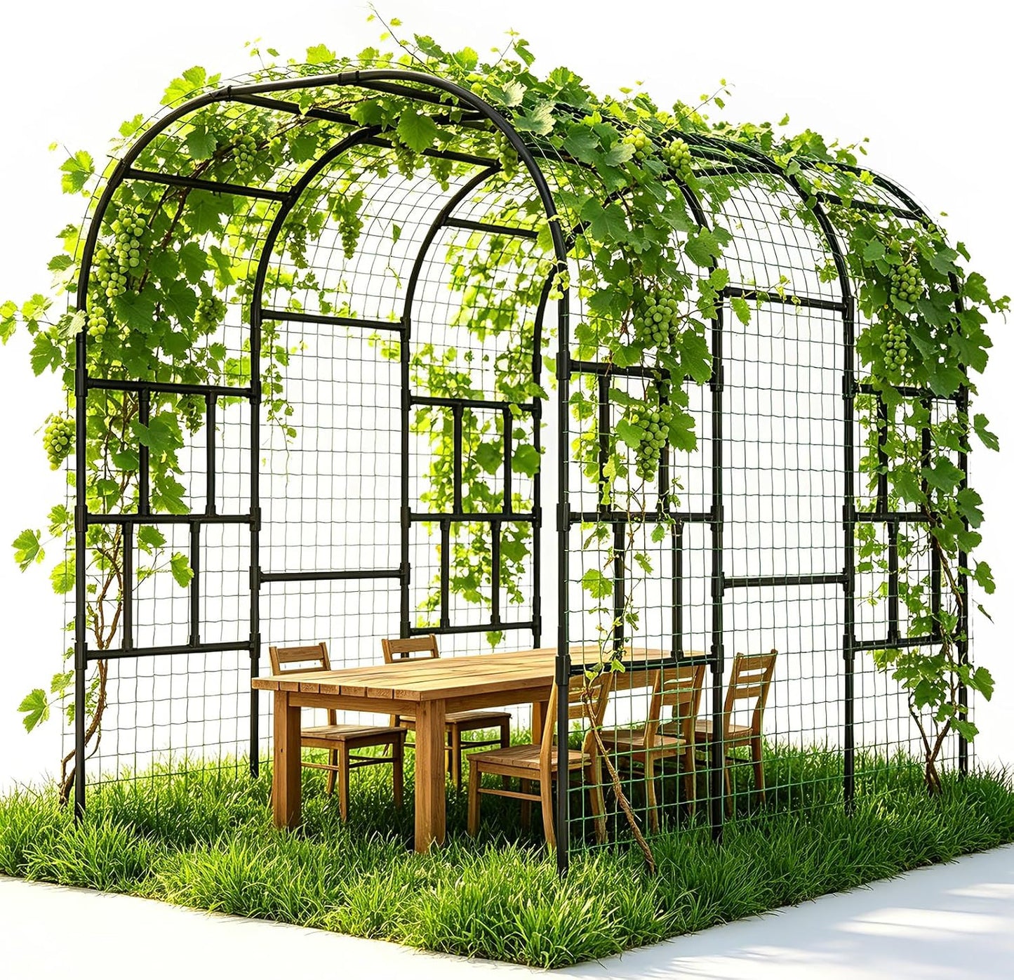 Garden Arch Trellis, 87''H x 75''L Metal Trellis for Climbing Plants