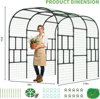 Garden Arch Trellis, 87''H x 75''L Metal Trellis for Climbing Plants