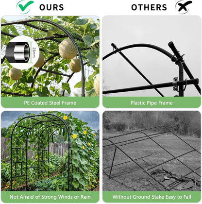 Garden Arch Trellis, 87''H x 75''L Metal Trellis for Climbing Plants