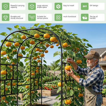 Garden Arch Trellis, 87''H x 75''L Metal Trellis for Climbing Plants