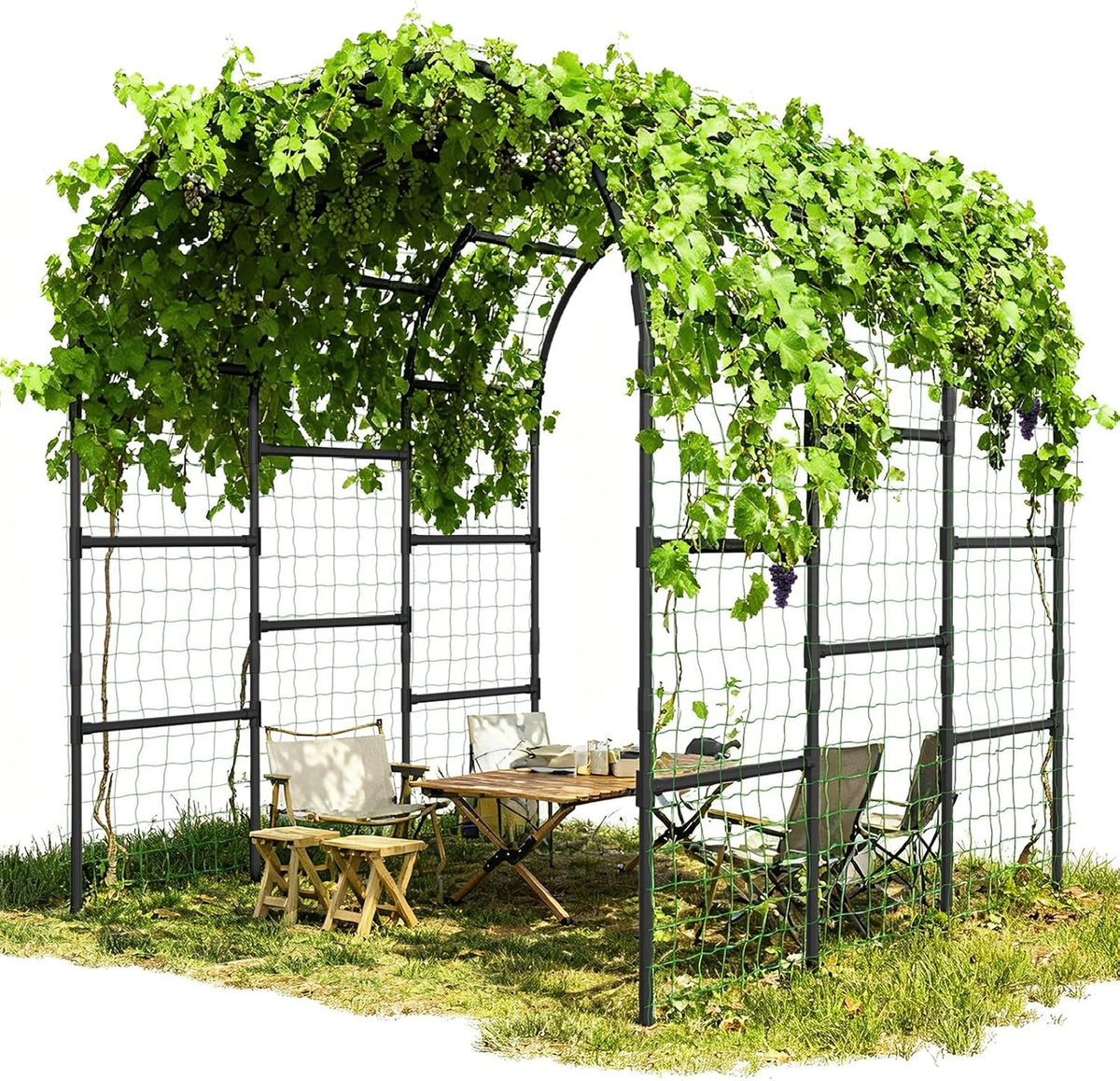 Garden Arch Trellis, 87''H x 75''L Metal Trellis for Climbing Plants