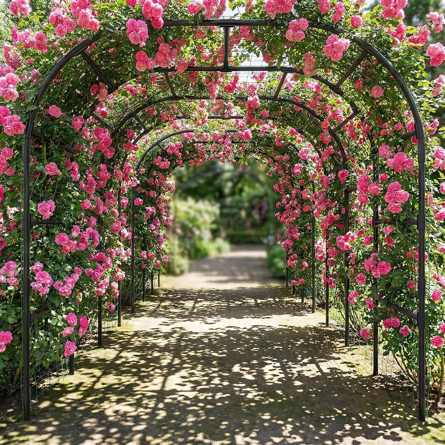Garden Arch Trellis, 87''H x 75''L Metal Trellis for Climbing Plants