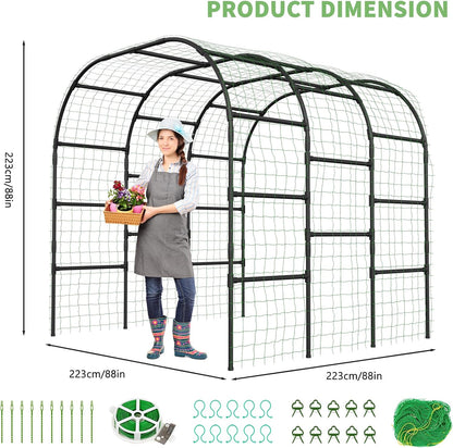 Garden Arch Trellis, 87''H x 75''L Metal Trellis for Climbing Plants
