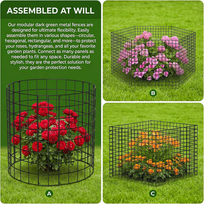 10 Packs Round Plant Protector from Animals,Metal Wire Mesh Garden Plant Cages for Outdoor Gardening Supplies, Garden Protection Rabbits Chickens Ducks for Vegetables, Flowers, Shrubs (12'' x 12'')