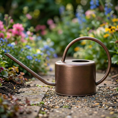 DUSVALLY 32oz Metal Watering Can for Indoor Plants, Long Spout Watering Can