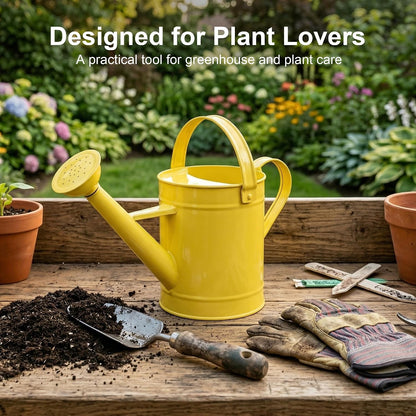 DUSVALLY 32oz Metal Watering Can for Indoor Plants, Long Spout Watering Can