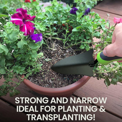 Transplanter Trowel Shovel - High Carbon Steel for Ultimate Strength - Rust Resistant - Ergonomic Grip - Perfect Hand Shovel Tool for Gardening Transplanting & Digging in Garden Beds