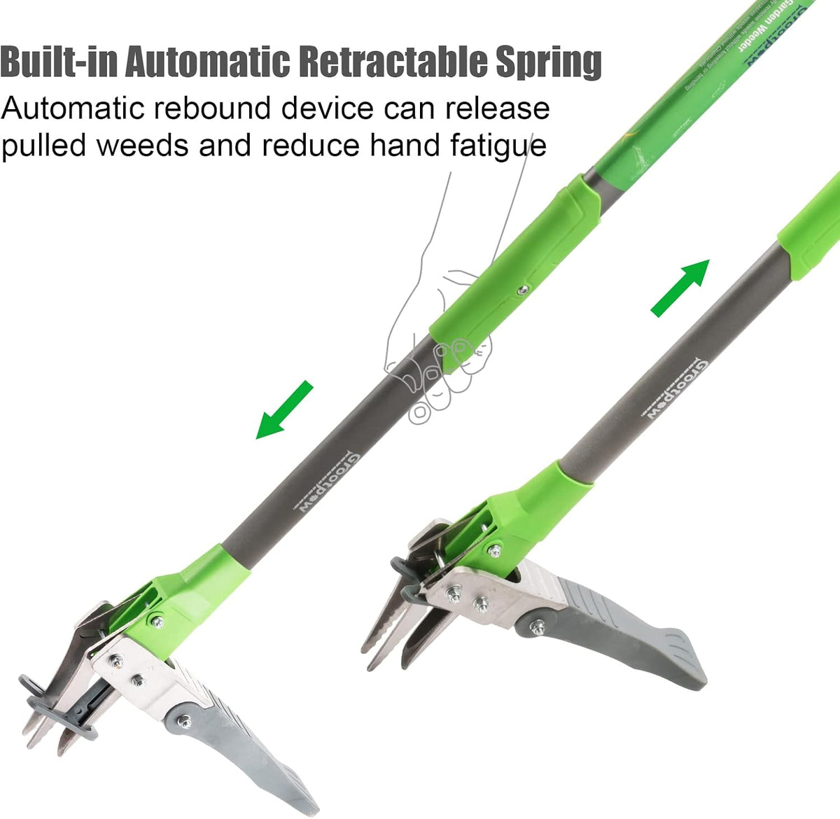 WP5 Apex Weeder, Lightweight Weed Puller Tool for Women, Weeding Remover Tool with 3-Claw Stainless Steel, 39-inch Ergonomic Handle, Easily Remove Weeds Without Bending or Kneeling