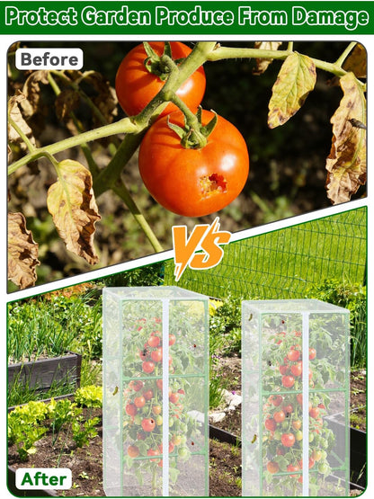 57x16.1 in Garden Tomato Plant Cover Netting for Square Tomato Cage