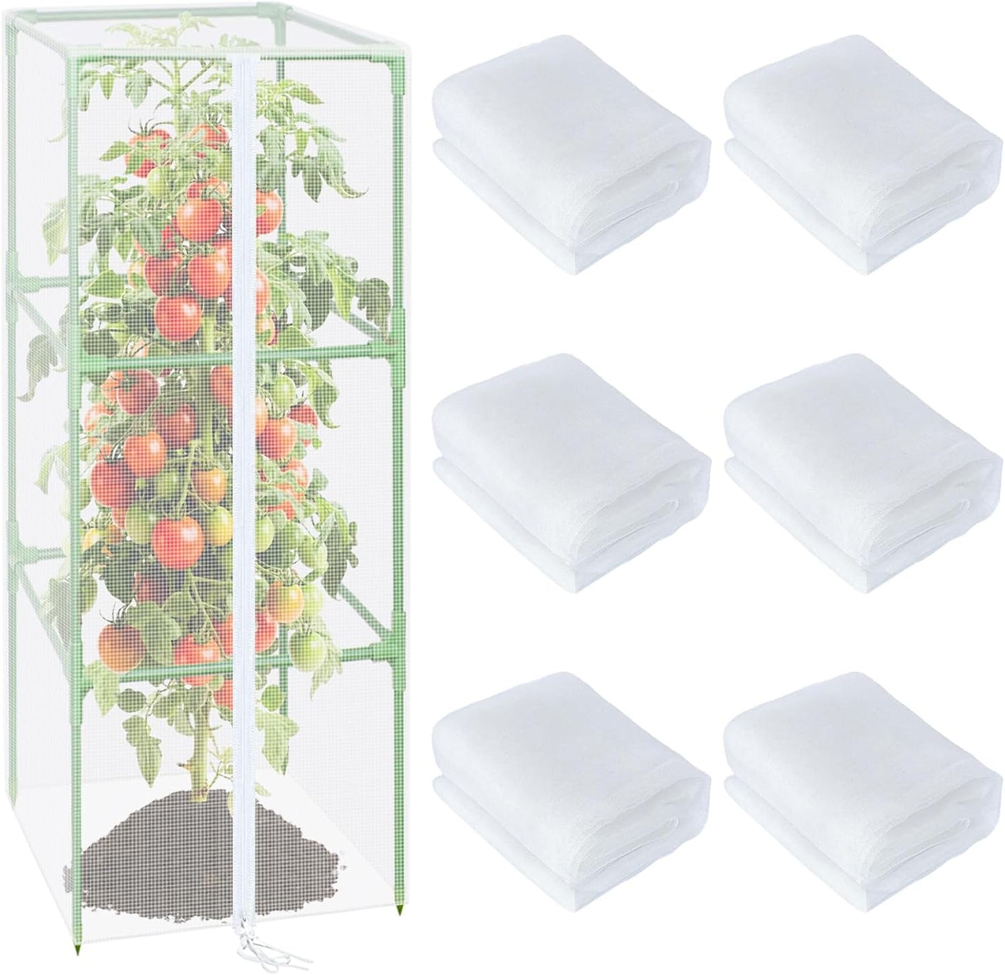 57x16.1 in Garden Tomato Plant Cover Netting for Square Tomato Cage
