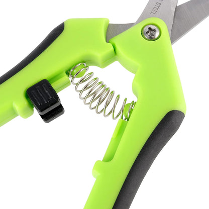 12 Pack 6.5 Inches Green Micro Tip Pruning Snips, Bud Trimming Scissors with Straight Tip Stainless Steel Blades, Gardening Hand Pruning Shears for Trimming Herb Plants Flowers Bonsai