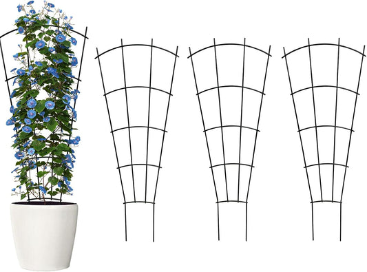 Thealyn 32" Metal Plant Trellis, Climbing Plant Support, 4 Pack Black
