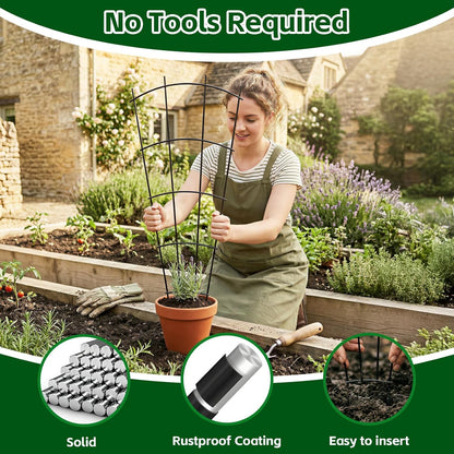 Thealyn 32" Metal Plant Trellis, Climbing Plant Support, 4 Pack Black