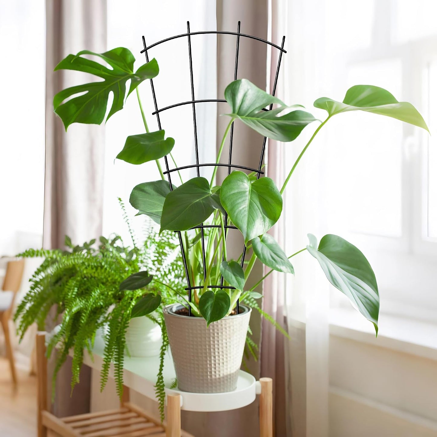 Thealyn 32" Metal Plant Trellis, Climbing Plant Support, 4 Pack Black
