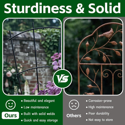 Thealyn 32" Metal Plant Trellis, Climbing Plant Support, 4 Pack Black