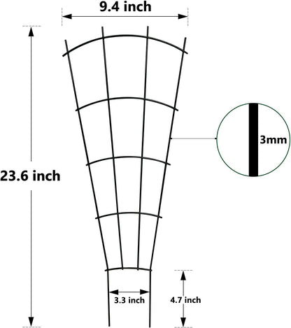 Thealyn 32" Metal Plant Trellis, Climbing Plant Support, 4 Pack Black