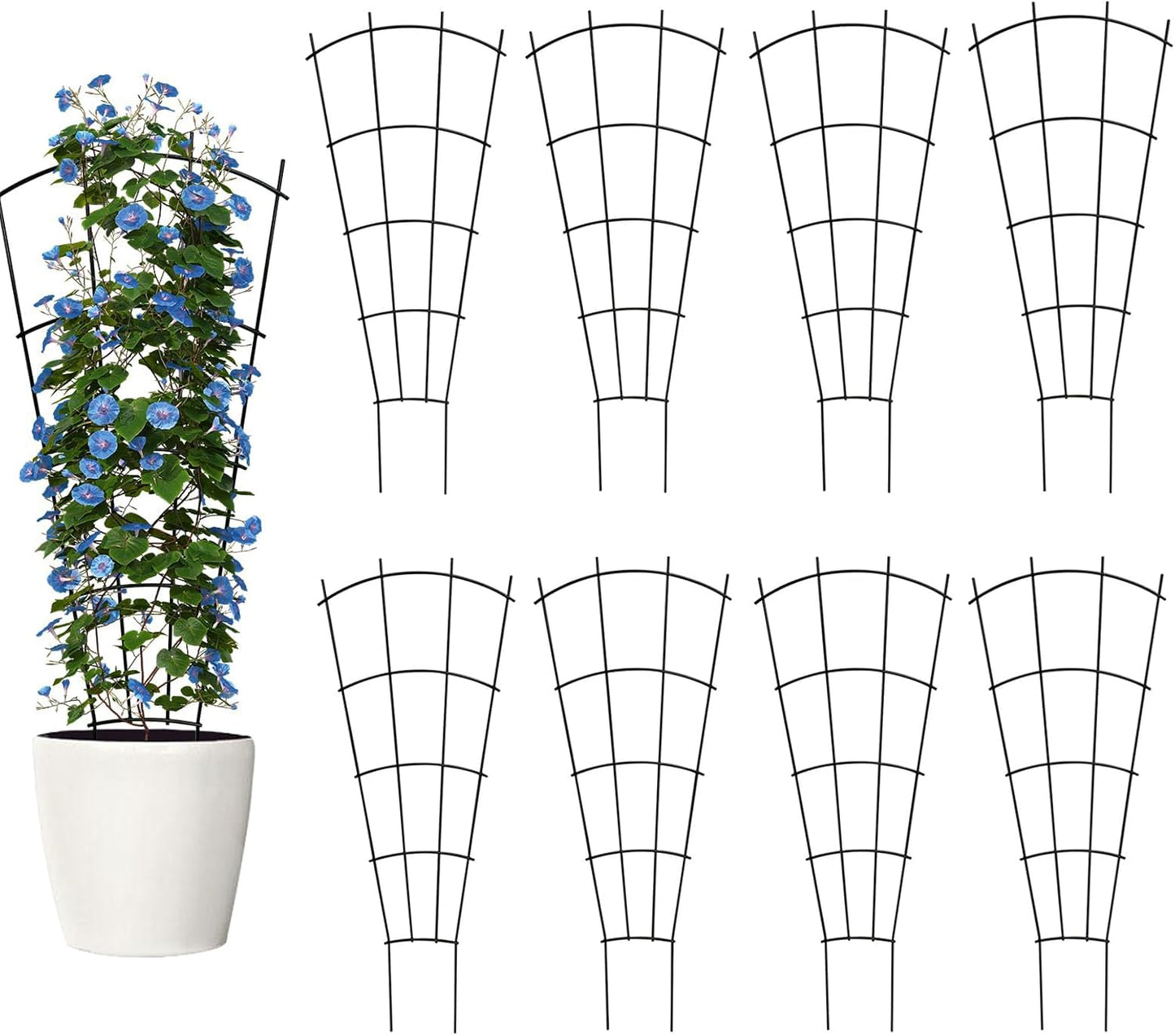 Thealyn 32" Metal Plant Trellis, Climbing Plant Support, 4 Pack Black