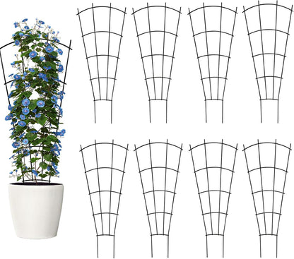 Thealyn 32" Metal Plant Trellis, Climbing Plant Support, 4 Pack Black