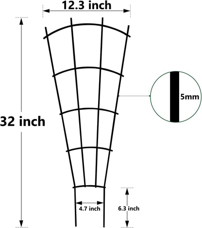 Thealyn 32" Metal Plant Trellis, Climbing Plant Support, 4 Pack Black