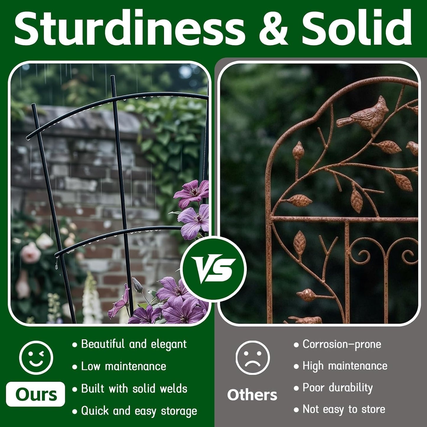 Thealyn 32" Metal Plant Trellis, Climbing Plant Support, 4 Pack Black