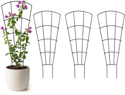 Thealyn 32" Metal Plant Trellis, Climbing Plant Support, 4 Pack Black