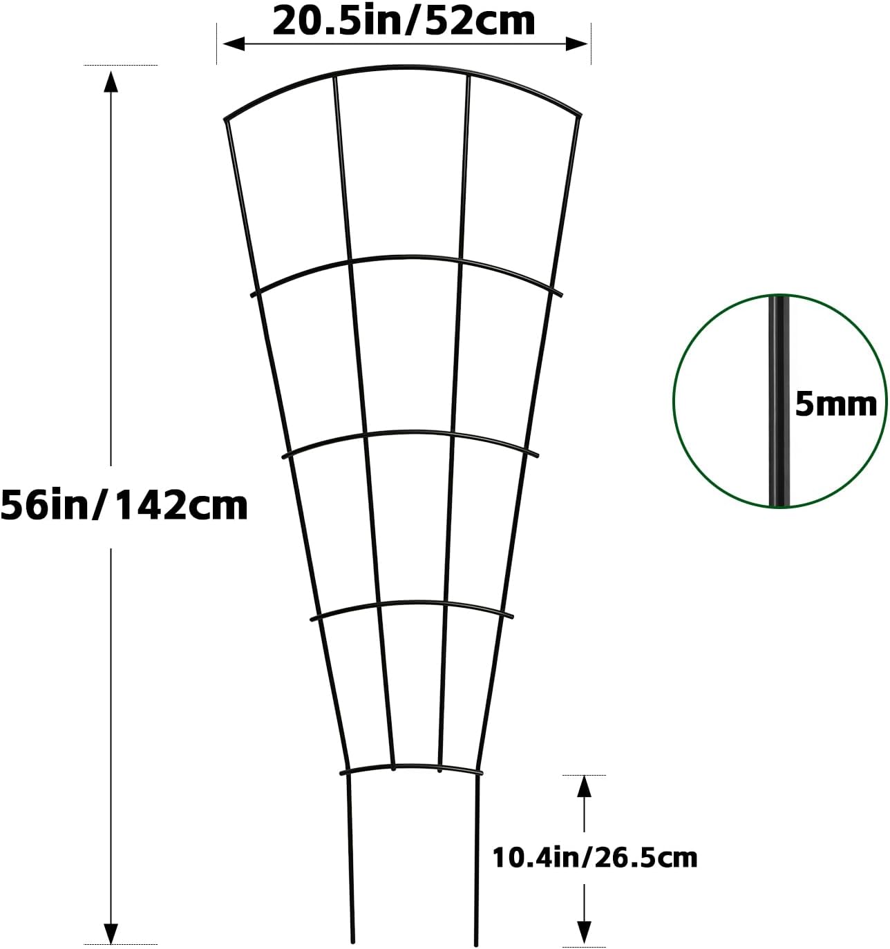 Thealyn 32" Metal Plant Trellis, Climbing Plant Support, 4 Pack Black