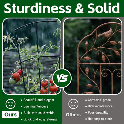 Thealyn 32" Metal Plant Trellis, Climbing Plant Support, 4 Pack Black