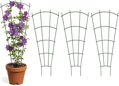 Thealyn 32" Metal Plant Trellis, Climbing Plant Support, 4 Pack Black