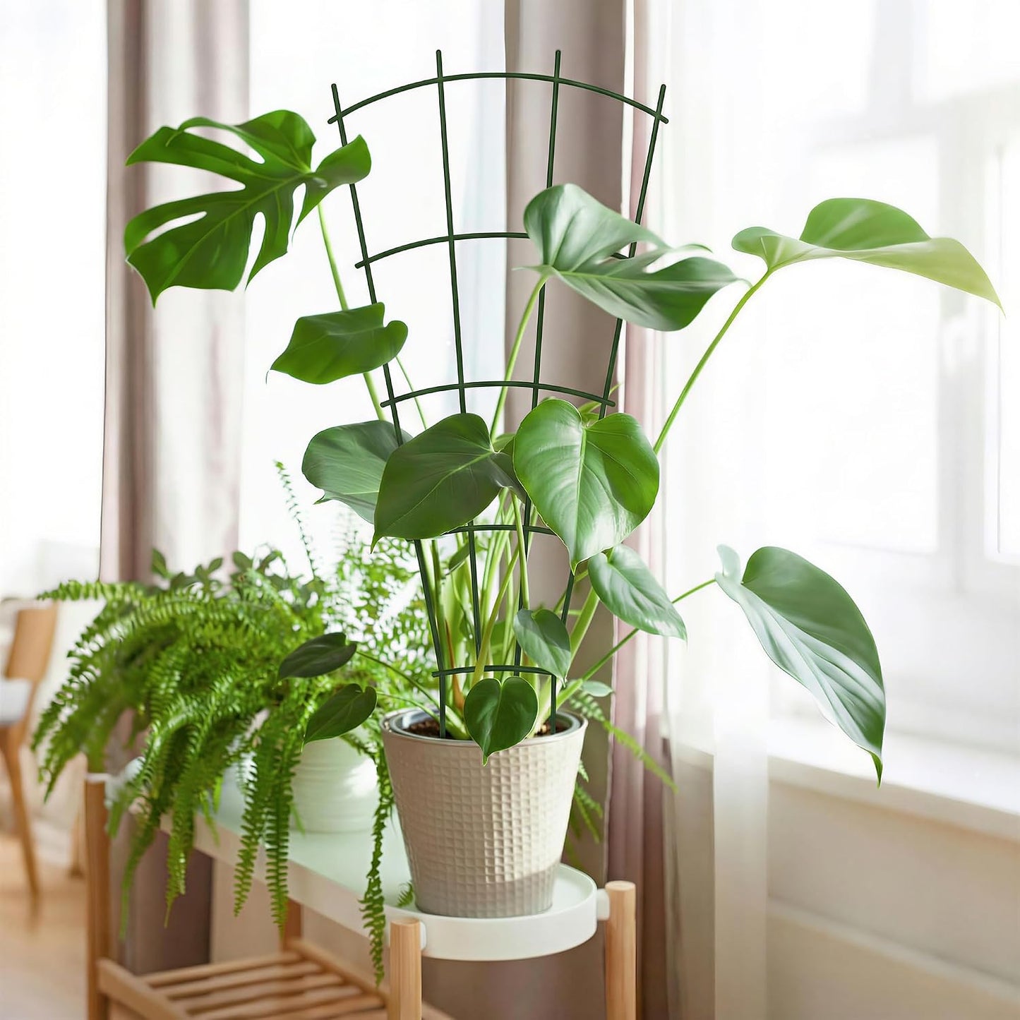 Thealyn 32" Metal Plant Trellis, Climbing Plant Support, 4 Pack Black