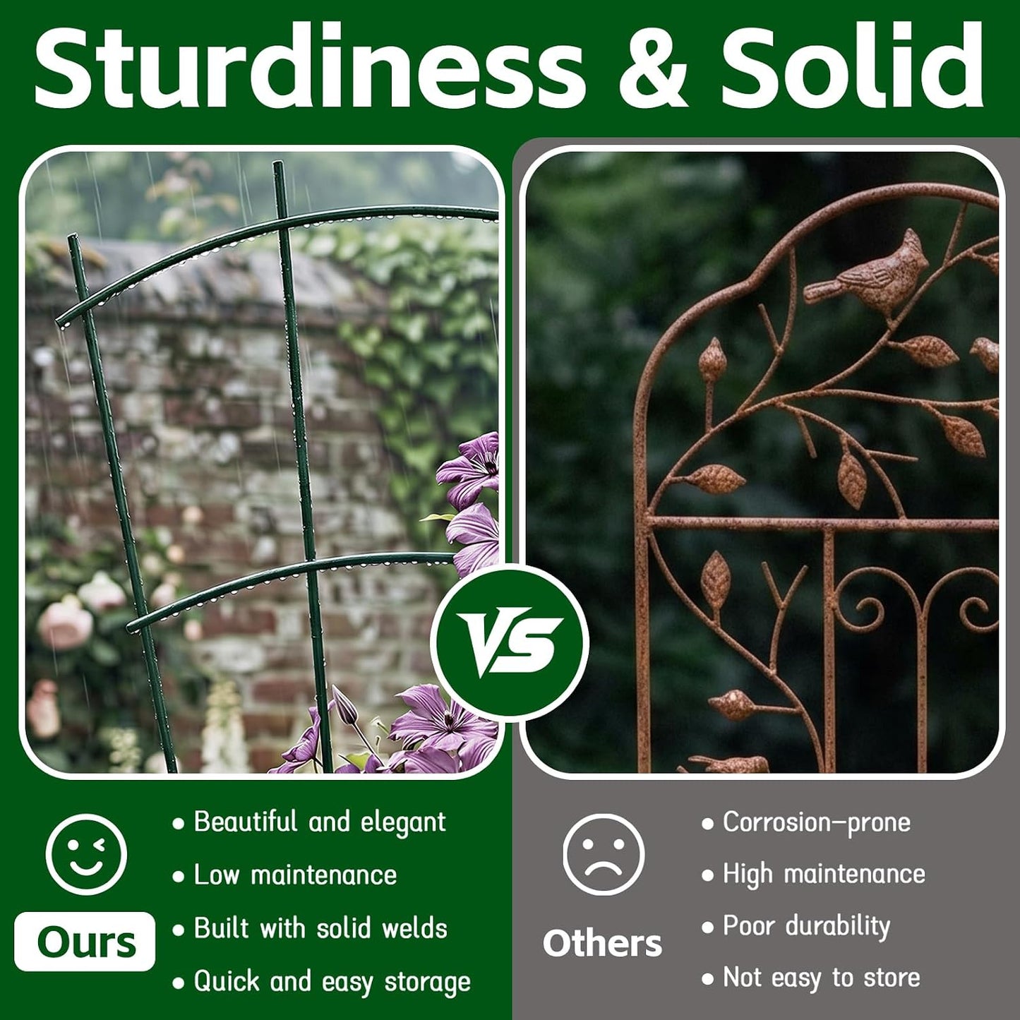 Thealyn 32" Metal Plant Trellis, Climbing Plant Support, 4 Pack Black