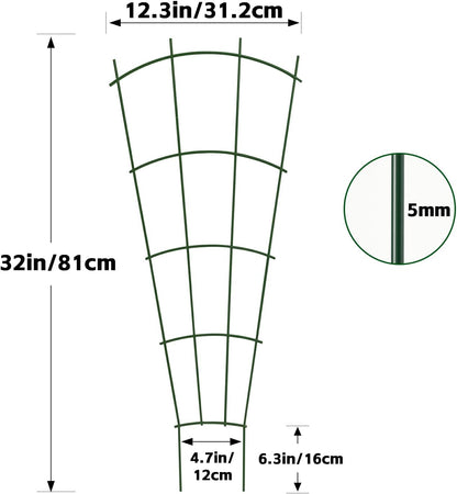 Thealyn 32" Metal Plant Trellis, Climbing Plant Support, 4 Pack Black
