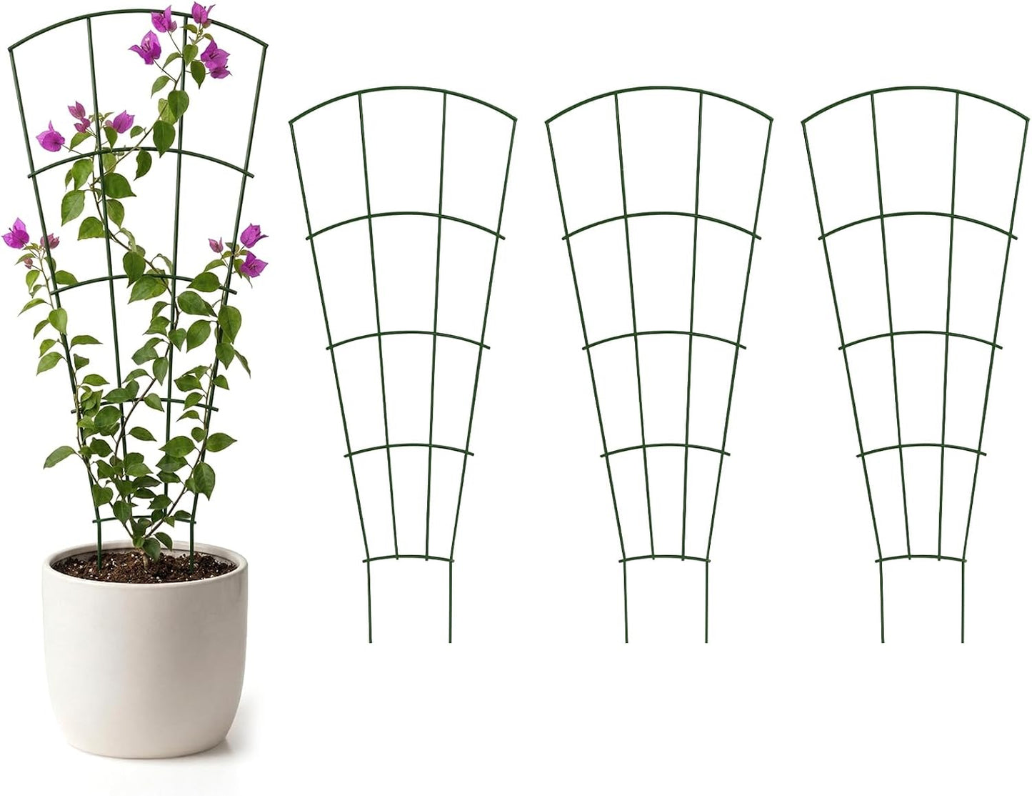 Thealyn 32" Metal Plant Trellis, Climbing Plant Support, 4 Pack Black
