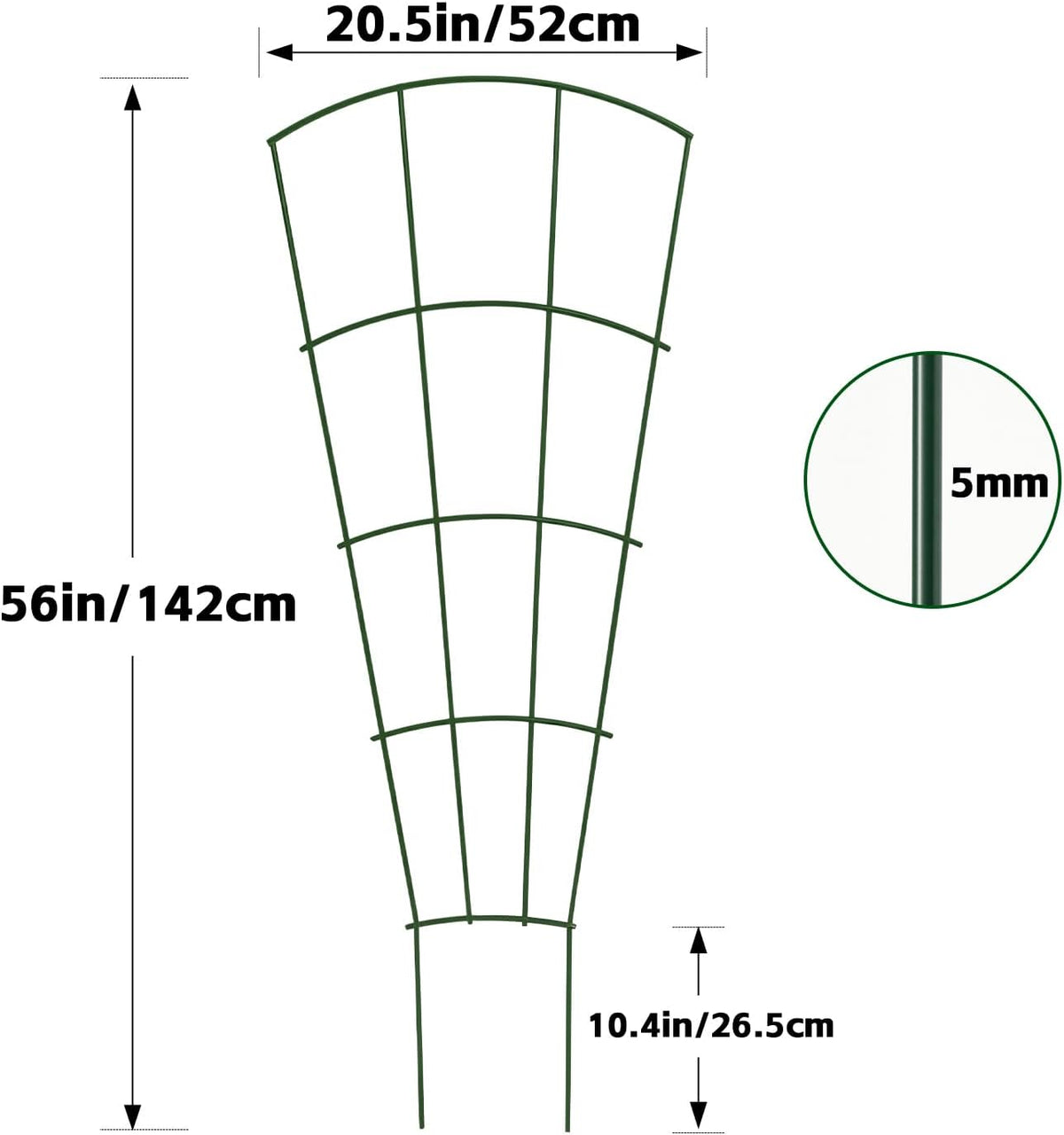 Thealyn 32" Metal Plant Trellis, Climbing Plant Support, 4 Pack Black