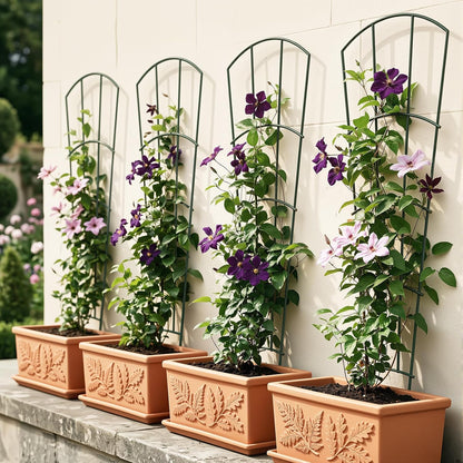 Thealyn 32" Metal Plant Trellis, Climbing Plant Support, 4 Pack Black