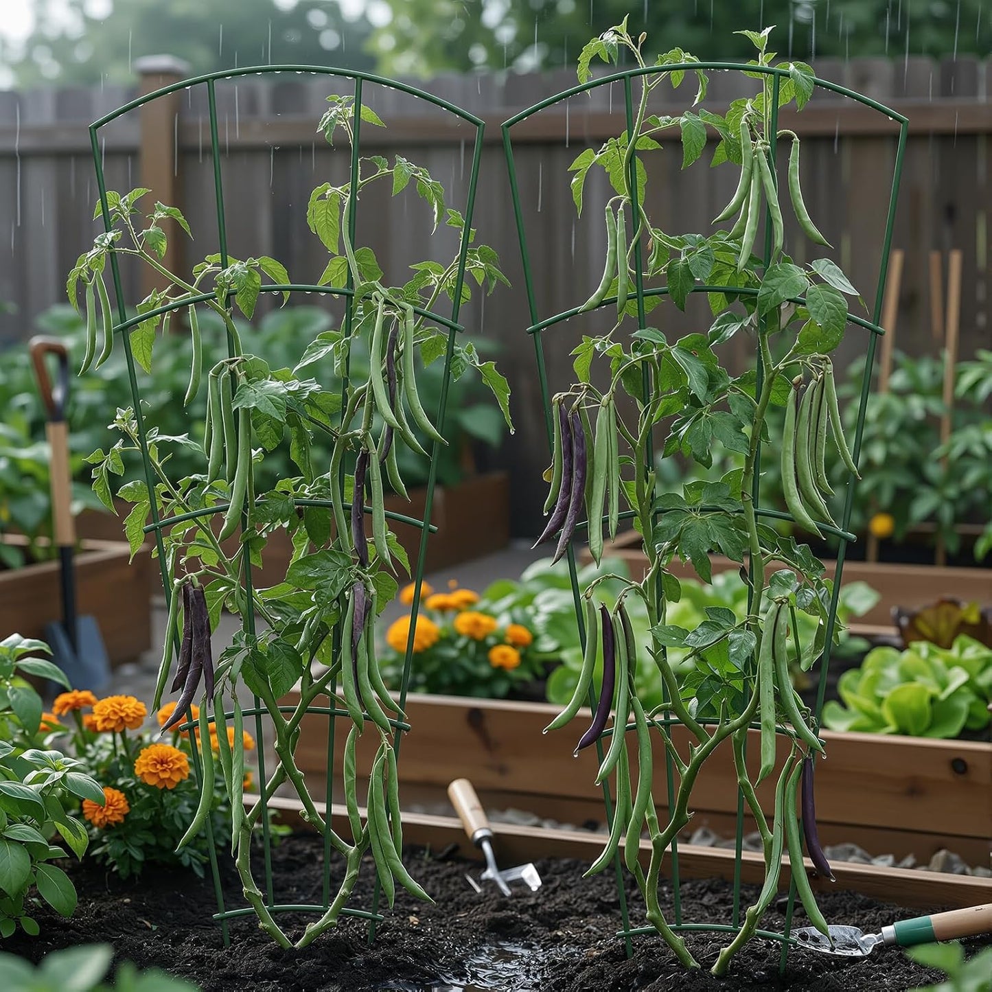 Thealyn 32" Metal Plant Trellis, Climbing Plant Support, 4 Pack Black