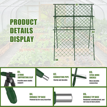 63"H x 47"L Cucumber Trellis for Raised Bed, Adjustable Garden Trellis for Climbing Plants Outdoor with Climbing Net and Plant Support Clip, A-Frame Trellis for Vegetable, Cucumbers, Tomatoes