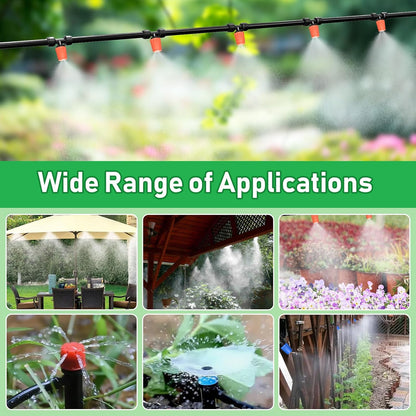 246FT Drip Irrigation System, Automatic Drip Irrigation Kit with 1/2" Main Tube & 1/4" Branch Tubing, Adjustable Drip Emitters, Garden Watering System for Flower Bed, Raised Beds, Lawn, Greenhouses