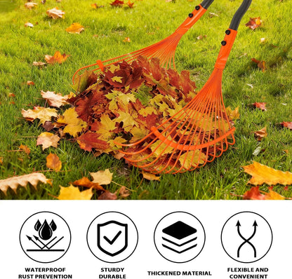 Leaf Grabber Rake with Long Handle,Metal Leaves Rakes,Lightweight Leaf and Grass Picker Upper,Leaf Collector for Lawn & Yard Shrub Cleanup.
