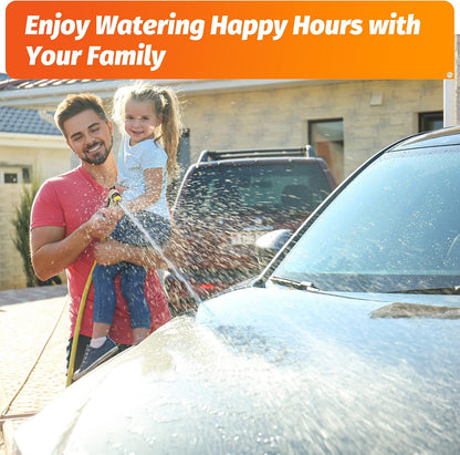 Garden Hose Nozzle - 100% Metal High Pressure Spray Nozzle, Adjustable Spray Patterns, Labor-Saving, Heavy Duty for Garden Watering, Car Washing, Window Cleaning, Pets Showering