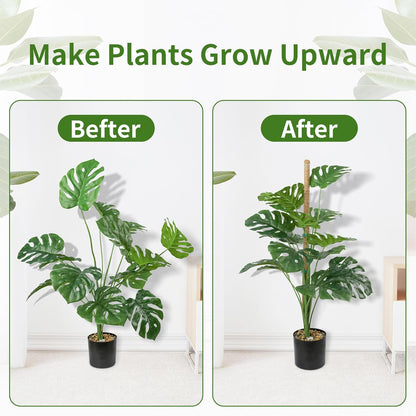 2 Pack Moss Pole for Monstera, Bendable 29" Coco Coir Plant Support with Rustproof Aluminum Core, Plant Support Stakes for Climbing Indoor Plants, Pothos, Philodendron