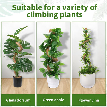 2 Pack Moss Pole for Monstera, Bendable 29" Coco Coir Plant Support with Rustproof Aluminum Core, Plant Support Stakes for Climbing Indoor Plants, Pothos, Philodendron
