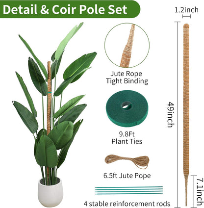 2 Pack Moss Pole for Monstera, Bendable 29" Coco Coir Plant Support with Rustproof Aluminum Core, Plant Support Stakes for Climbing Indoor Plants, Pothos, Philodendron