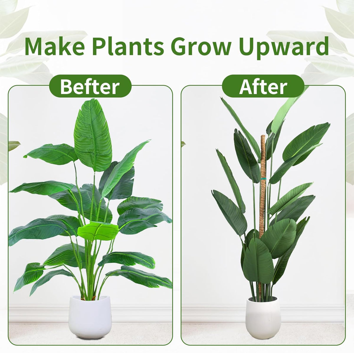 2 Pack Moss Pole for Monstera, Bendable 29" Coco Coir Plant Support with Rustproof Aluminum Core, Plant Support Stakes for Climbing Indoor Plants, Pothos, Philodendron