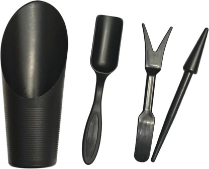 Garden Shovel Hand Tools Transplanting Potting Bonsai Soil Scoop Plastic Succulent Kits,Mini Garden Plant Care Shovel Soil (Black)