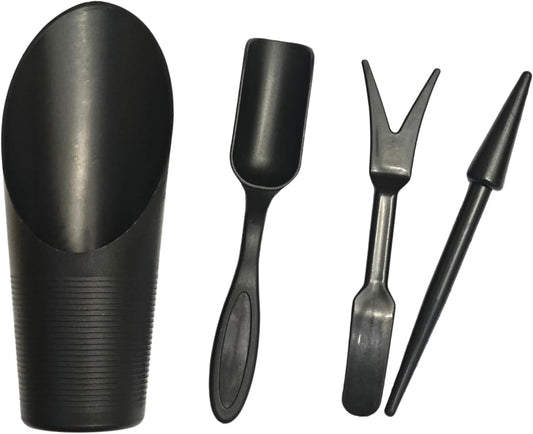 Garden Shovel Hand Tools Transplanting Potting Bonsai Soil Scoop Plastic Succulent Kits,Mini Garden Plant Care Shovel Soil (Black)