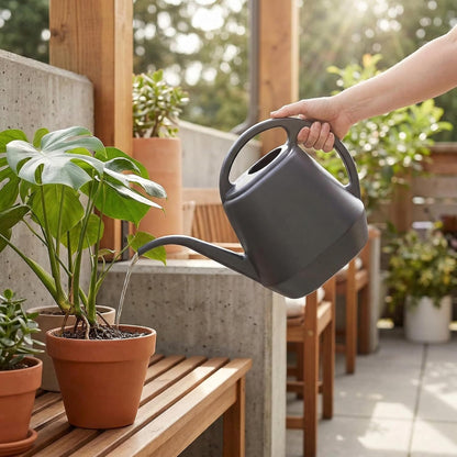 Plastic Watering Can, Grey, 1-Gallon