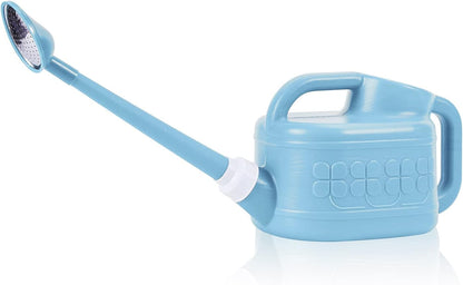 Garden Watering Can for Indoor & Outdoor Plants, Plastic Watering Can 1 Gallon with Long Spout & Removable 360 Degree Rotation Sprinkler Head, Lightweight Watering Pot for Houseplants - Blue